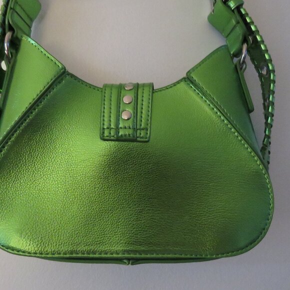 URBAN OUTFITTERS Devon Studded Mini Shoulder Bag in Metallic Green Y2K Glam NWT - Picture 11 of 15